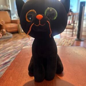Ty Beanie Boo - Shadow the Black Halloween Cat (9in) No Tag, Glitter eyes
